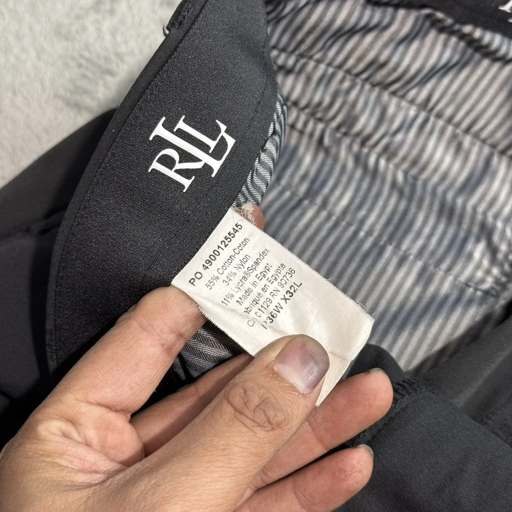 Polo Ralph Lauren Black Label Dress Pants Black Size 36x32 (34x30) Preppy Work
